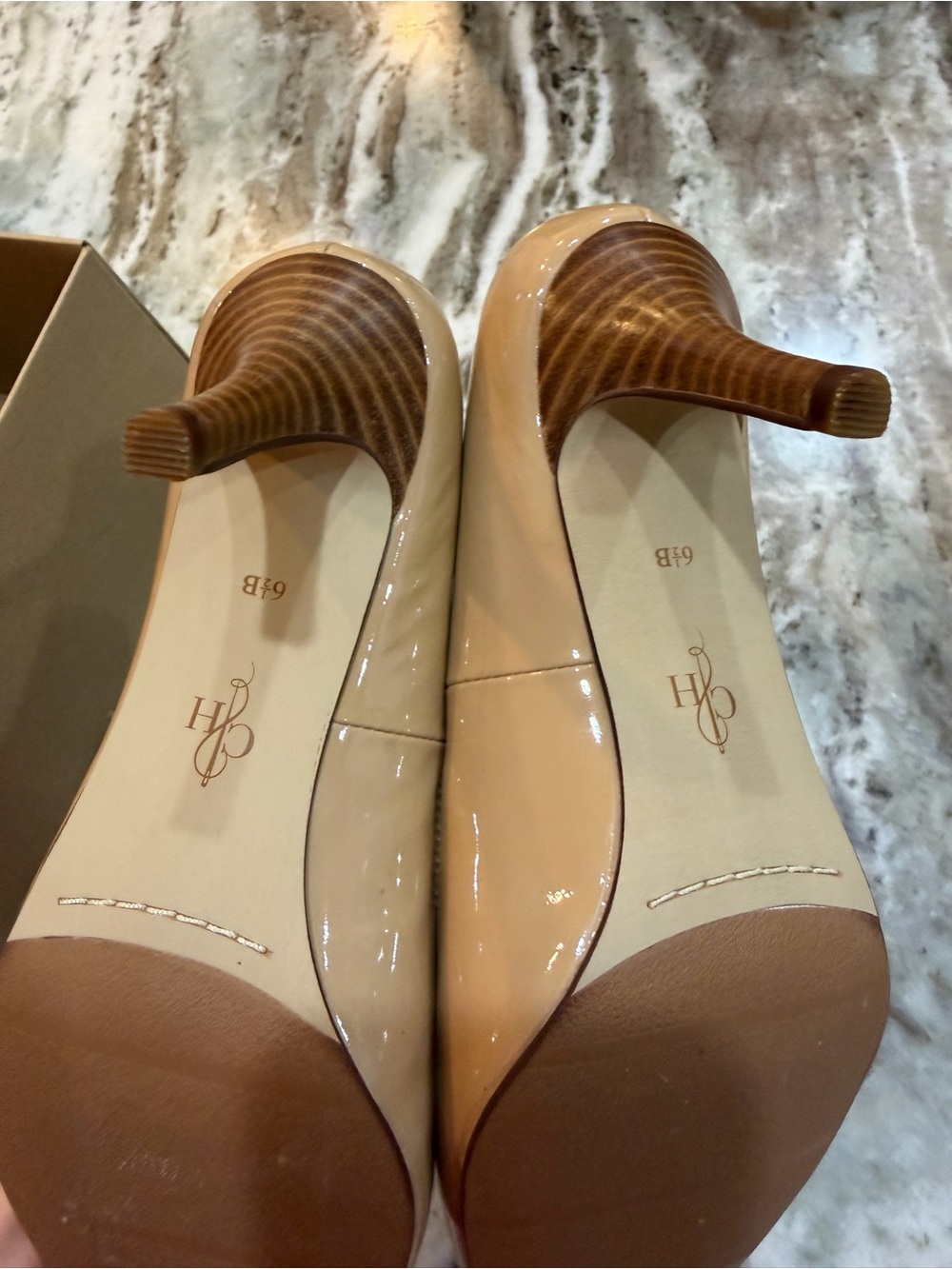 Cole Haan Nude Patent Leather Pointed Toe Pumps - Picture 4 of 4